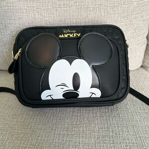 Primark Black and White Crossbody Bag with Mickey Mouse Design